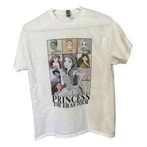 Disney Princess The Eras Tour Women's M White T-Shirt 2 sided